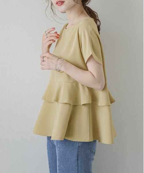 フレンチスリープティアードブラウス