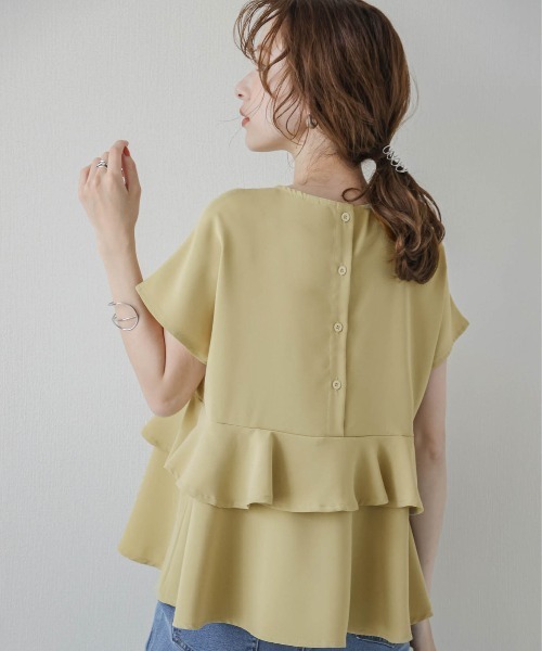 フレンチスリープティアードブラウス