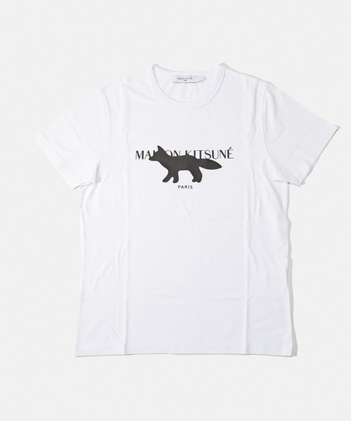 関税込★Maison Kitsune★Profile Fox Stamp Classic T White Maison Kitsune（メゾンキツネ）の「FOX STAMP CLASSIC TEE