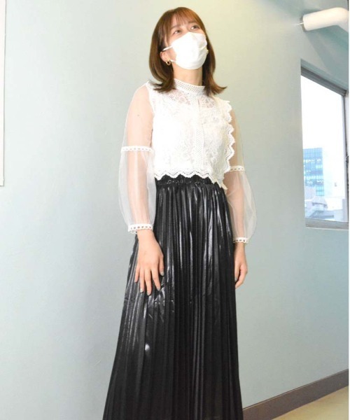 HARLEM ROUNGE(ハーレムラウンジ)の「レースシアートップス(シャツ/ブラウス・レディース・ホワイト/ブラック/グリーン・FREE)」の7枚目の写真