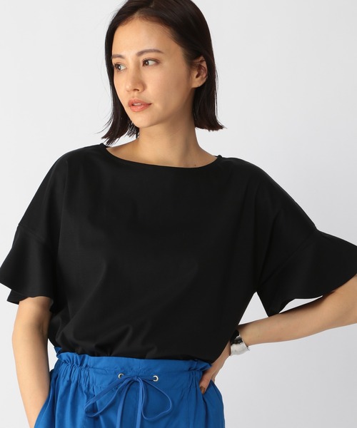 BARNYARDSTORM（バンヤードストーム）の「BARNYARDSTORM / フレアスリーブプルオーバー（Tシャツ/カットソー・レディース・ブラック/ライトイエロー/チャコール・FREE）」の2枚目の写真