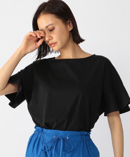 BARNYARDSTORM（バンヤードストーム）の「BARNYARDSTORM / フレアスリーブプルオーバー（Tシャツ/カットソー・レディース・ブラック/ライトイエロー/チャコール・FREE）」の7枚目の写真