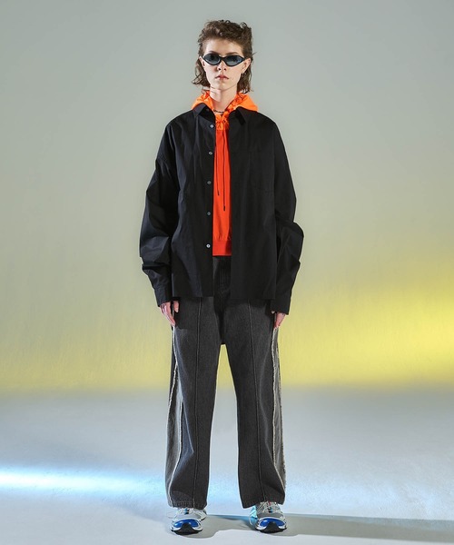 ENDER PRODUCTS（エンダープロダクツ）の「ユーズド加工サイドフリンジ切替セミワイドストレートデニムパンツ 【ENDER PRODUCTS/エンダープロダクツ】（デニムパンツ・メンズ・グレー/ブラック/ブルー・M/L）」の15枚目の写真