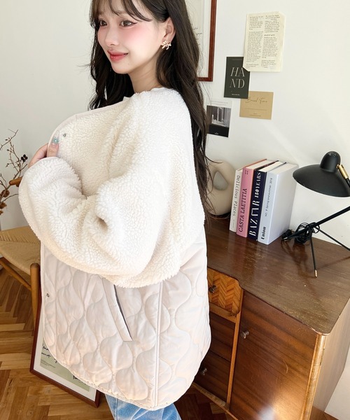 最終値下げ！ほぼ未使用品！ツモリチサト キルティングコート デザインに込めた想い ~リバーシブルボアキルティングコート~