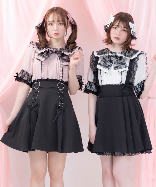 DearMyLove(ディアマイラブ)の「レースリボンデザインセーラーブラウス(シャツ/ブラウス・レディース・ベビーピンク/ホワイト/ブラック/ホワイト×ブラック・LARGE/XX-LARGE/MEDIUM/X-LARGE)」の7枚目の写真