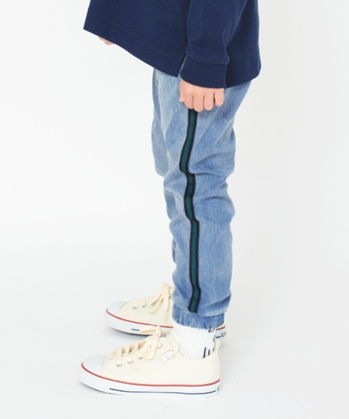 BRANSHES(ブランシェス)の「【サイドライン入り】ジョガーパンツ(スウェットパンツ・キッズ・ブルー/ブラック・120/110/130/100/90/160/140/150)」の2枚目の写真