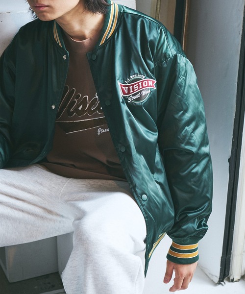 VISION STREET WEAR（ヴィジョンストリートウェア）の「【VISION STREET WEAR】リバーシブル 中綿サテンブルゾン（ブルゾン・レディース・ネイビー/グリーン/ブラック系1/ブラック系2・MEDIUM/LARGE/X-LARGE）」の14枚目の写真