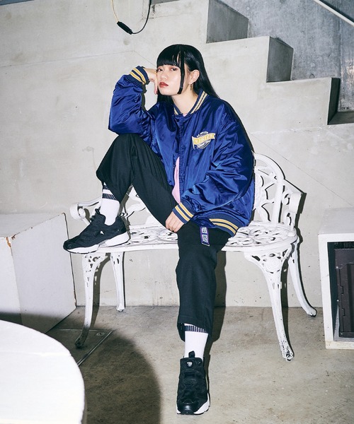 VISION STREET WEAR（ヴィジョンストリートウェア）の「【VISION STREET WEAR】リバーシブル 中綿サテンブルゾン（ブルゾン・レディース・ネイビー/グリーン/ブラック系1/ブラック系2・MEDIUM/LARGE/X-LARGE）」の8枚目の写真