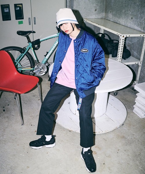 VISION STREET WEAR（ヴィジョンストリートウェア）の「【VISION STREET WEAR】リバーシブル 中綿サテンブルゾン（ブルゾン・レディース・ネイビー/グリーン/ブラック系1/ブラック系2・MEDIUM/LARGE/X-LARGE）」の20枚目の写真