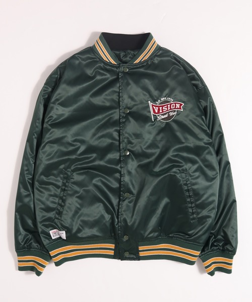 VISION STREET WEAR（ヴィジョンストリートウェア）の「【VISION STREET WEAR】リバーシブル 中綿サテンブルゾン（ブルゾン・レディース・ネイビー/グリーン/ブラック系1/ブラック系2・MEDIUM/LARGE/X-LARGE）」の12枚目の写真