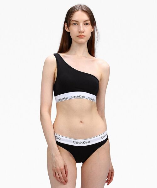 Calvin Klein（カルバン・クライン）の「ワンショルダーブラレット（ブラジャー・レディース・ブラック/ヘザーグレー・S/M/L）」の7枚目の写真