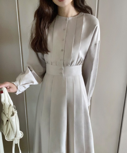 セール】ウエスト切替タックロングワンピース（ワンピース