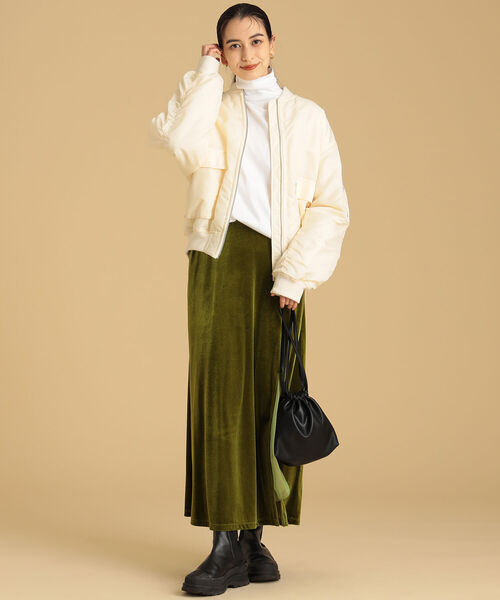 Ray BEAMS（レイビームス）の「Ray BEAMS / MA-1 タイプ ブルゾン（MA-1・レディース・ブラック/オフホワイト/オリーブ・1/0）」の22枚目の写真