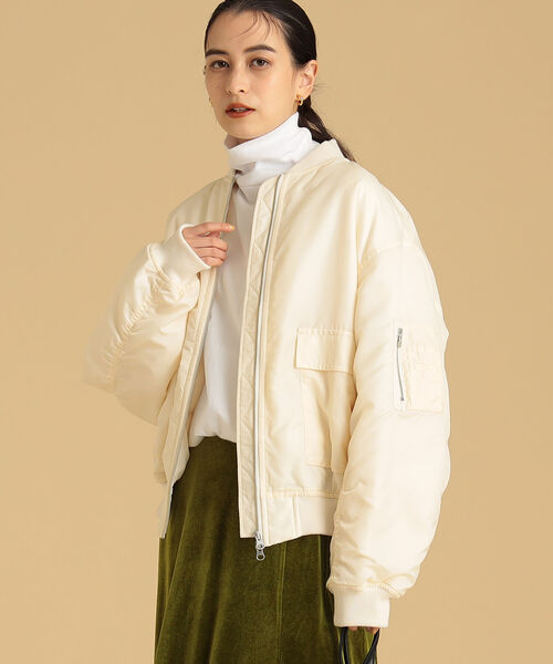 Ray BEAMS（レイビームス）の「Ray BEAMS / MA-1 タイプ ブルゾン（MA-1・レディース・ブラック/オフホワイト/オリーブ・1/0）」の7枚目の写真