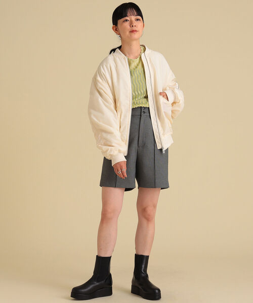 Ray BEAMS（レイビームス）の「Ray BEAMS / MA-1 タイプ ブルゾン（MA-1・レディース・ブラック/オフホワイト/オリーブ・1/0）」の8枚目の写真