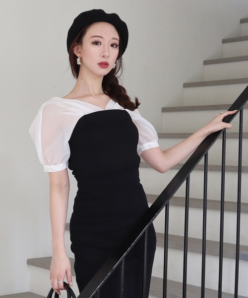 ROYAL PARTY(ロイヤルパーティー)の「異素材ドッキングビスチェトップス(Tシャツ/カットソー・レディース・グリーン/ベージュ/ブラック・FREE)」の17枚目の写真