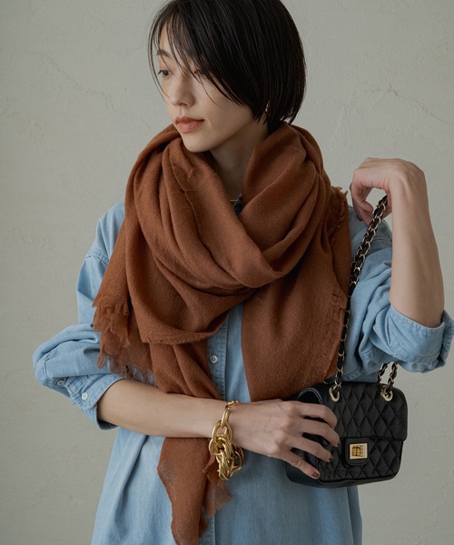 LOUNGEDRESS(ラウンジドレス)の「【GALENA/ガレナ】WOOLストール(ストール/ショール・レディース・チャコールグレー/ブラウン/アイボリー・FREE)」の3枚目の写真