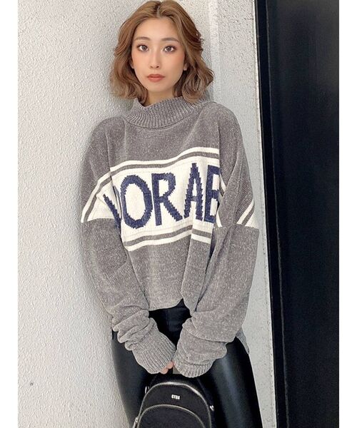 GYDA（ジェイダ）の「ADORABLE ベロアモールニットトップス（ニット/セーター・レディース・オフホワイト/グレー/マスタード・FREE）」の3枚目の写真