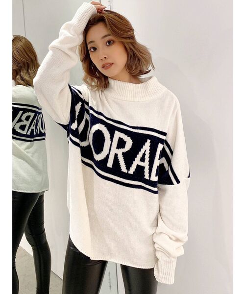 GYDA（ジェイダ）の「ADORABLE ベロアモールニットトップス（ニット/セーター・レディース・オフホワイト/グレー/マスタード・FREE）」の2枚目の写真