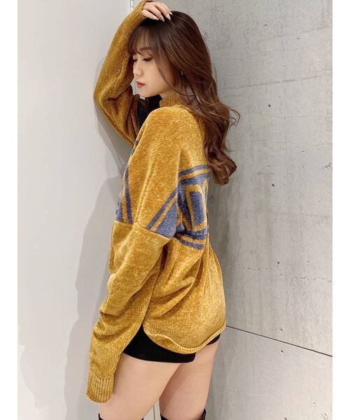 GYDA（ジェイダ）の「ADORABLE ベロアモールニットトップス（ニット/セーター・レディース・オフホワイト/グレー/マスタード・FREE）」の9枚目の写真