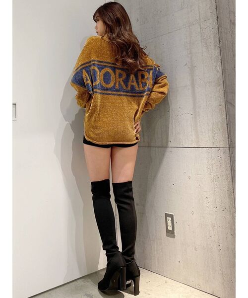 GYDA（ジェイダ）の「ADORABLE ベロアモールニットトップス（ニット/セーター・レディース・オフホワイト/グレー/マスタード・FREE）」の5枚目の写真