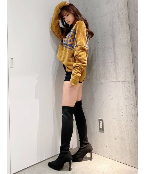 GYDA（ジェイダ）の「ADORABLE ベロアモールニットトップス（ニット/セーター・レディース・オフホワイト/グレー/マスタード・FREE）」の7枚目の写真