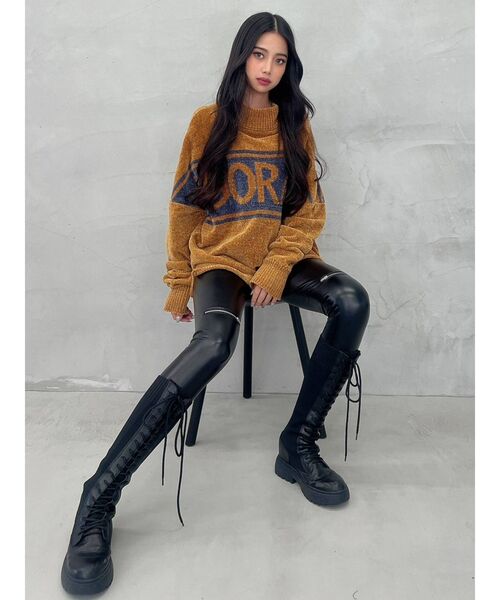 GYDA（ジェイダ）の「ADORABLE ベロアモールニットトップス（ニット/セーター・レディース・オフホワイト/グレー/マスタード・FREE）」の16枚目の写真