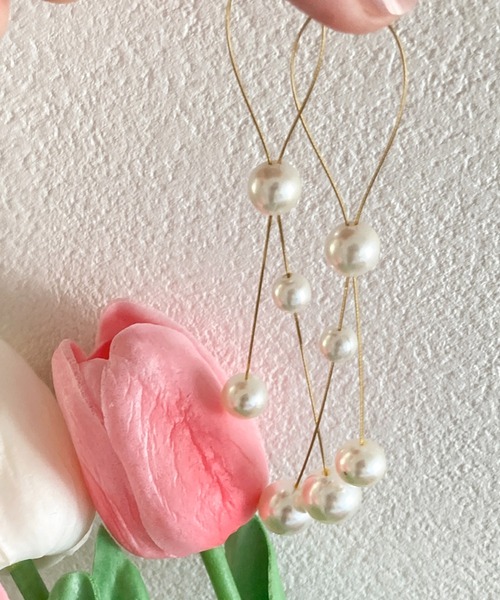 tolene(トレネ)の「ロングワイヤー パールピアス 両耳(ピアス(両耳用)・レディース・A・ONE SIZE)」の2枚目の写真