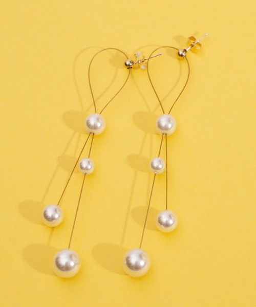 tolene(トレネ)の「ロングワイヤー パールピアス 両耳(ピアス(両耳用)・レディース・A・ONE SIZE)」の9枚目の写真