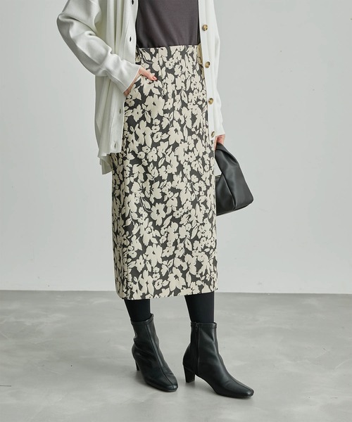 ROPE' PICNIC（ロペピクニック）の「フラワージャガードスリムスカート（スカート・レディース・ベージュ/パープル・38/36）」の7枚目の写真