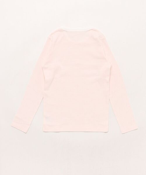 combimini(コンビミニ)の「長袖Tシャツ(ミジンボーダー)(Tシャツ/カットソー・キッズ・ライトピンク/ミント・100/80/130/110/120/90/140)」の7枚目の写真