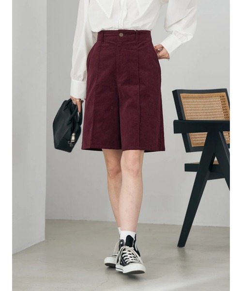 earth music&ecology（アースミュージックアンドエコロジー）の「コーデュロイショートパンツ（その他パンツ・レディース・ベージュ/ネイビー/ボルドー・S/M）」の16枚目の写真