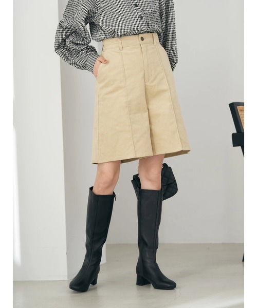 earth music&ecology（アースミュージックアンドエコロジー）の「コーデュロイショートパンツ（その他パンツ・レディース・ベージュ/ネイビー/ボルドー・S/M）」の20枚目の写真