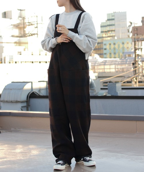 SMITH'S（スミス）の「SMITH'S/スミス　ポーレットオーバーオール　PAULETTE OVERALL　2575-0052（サロペット/オーバーオール・レディース・ネイビー/ブラウン・S）」の2枚目の写真