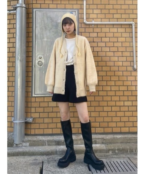 SLY（スライ）の「EARFLAP KNIT CAP イアーフラップ ニットキャップ ニット帽 ビーニー バラクラバ 付けフード（ニットキャップ/ビーニー・レディース・ブラック/マルチ/ライトイエロー・FREE）」の20枚目の写真