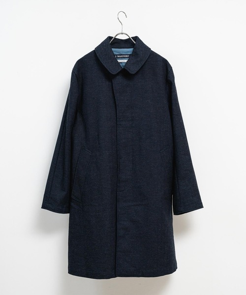 quadro(クオドロ)の「C/Wインディゴへリンボンステンカラーコート(ステンカラーコート・メンズ・インディゴブルー・MEDIUM)」の1枚目の写真