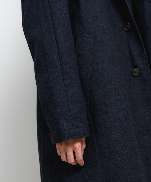 quadro(クオドロ)の「C/Wインディゴへリンボンステンカラーコート(ステンカラーコート・メンズ・インディゴブルー・MEDIUM)」の8枚目の写真