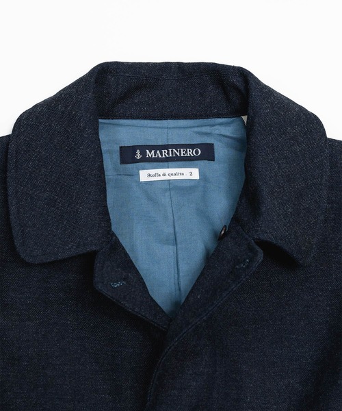 quadro(クオドロ)の「C/Wインディゴへリンボンステンカラーコート(ステンカラーコート・メンズ・インディゴブルー・MEDIUM)」の10枚目の写真