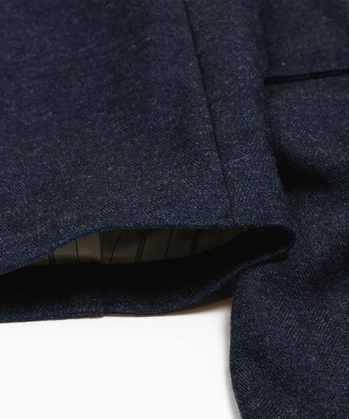 quadro(クオドロ)の「C/Wインディゴへリンボンステンカラーコート(ステンカラーコート・メンズ・インディゴブルー・MEDIUM)」の12枚目の写真