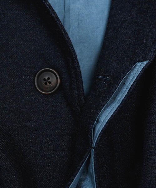 quadro(クオドロ)の「C/Wインディゴへリンボンステンカラーコート(ステンカラーコート・メンズ・インディゴブルー・MEDIUM)」の11枚目の写真