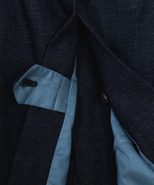 quadro(クオドロ)の「C/Wインディゴへリンボンステンカラーコート(ステンカラーコート・メンズ・インディゴブルー・MEDIUM)」の13枚目の写真
