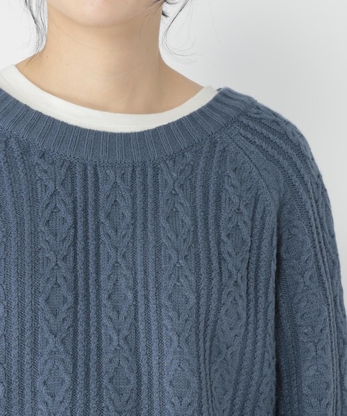 studio CLIP（スタディオクリップ）の「【玄長なおこさんコラボ】洗える7ゲージケーブルリボンカーディガン（カーディガン/ボレロ・レディース・アイボリー/ブラック/ブラウン/グリーン/その他7・FREE）」の16枚目の写真