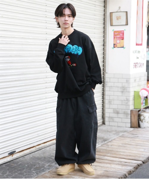 SPINNS（スピンズ）の「【ビッグシルエット】ミゲルくん ダラダラスウェット（スウェット・メンズ・アッシュグレー/ブラック/オレンジ/ロイヤルブルー・ONESIZE）」の14枚目の写真