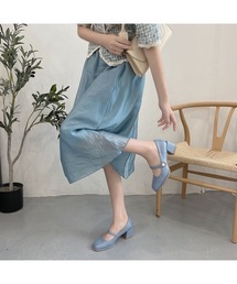 【OKUOKU 0909】スクエアトウ ベルト付き パンプス oku-shoes-650707540512-353
