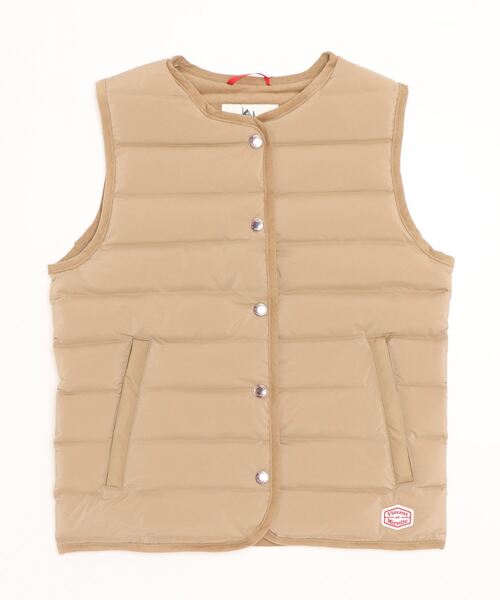 Vincent et Mireille（バンソンエミレイユ）の「ステッチレスダウンベスト／STITCHLESS DOWN VEST（テーラードジャケット・レディース・ダークグリーン/ホワイト/ネイビー/ライトベージュ/ブラック・36/38/34/42/40）」の3枚目の写真