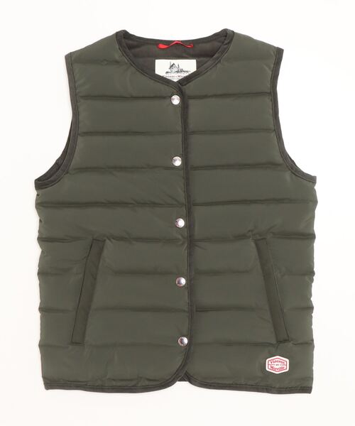 Vincent et Mireille（バンソンエミレイユ）の「ステッチレスダウンベスト／STITCHLESS DOWN VEST（テーラードジャケット・レディース・ダークグリーン/ホワイト/ネイビー/ライトベージュ/ブラック・36/38/34/42/40）」の4枚目の写真