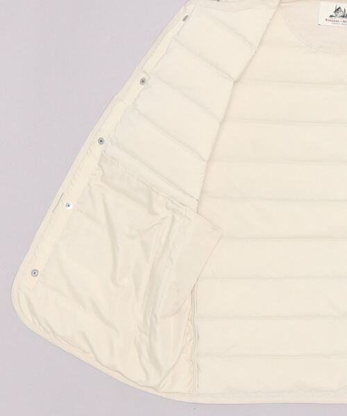 Vincent et Mireille（バンソンエミレイユ）の「ステッチレスダウンベスト／STITCHLESS DOWN VEST（テーラードジャケット・レディース・ダークグリーン/ホワイト/ネイビー/ライトベージュ/ブラック・36/38/34/42/40）」の7枚目の写真