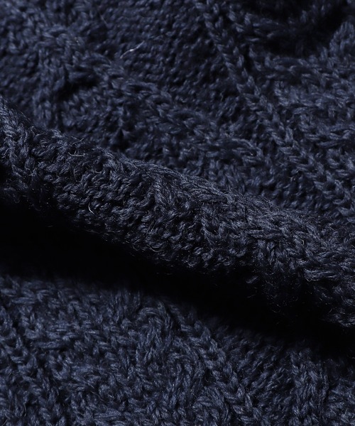 Oldderby Knitwear（オールダービーニットウェア）の「OLDDERBY KNITWEAR/オールドダービーニットウェア ケーブルニットプルオーバー（ニット/セーター・レディース・ネイビー/サンドグレー・S/XL）」の7枚目の写真