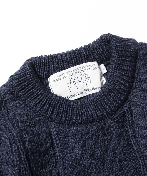 Oldderby Knitwear（オールダービーニットウェア）の「OLDDERBY KNITWEAR/オールドダービーニットウェア ケーブルニットプルオーバー（ニット/セーター・レディース・ネイビー/サンドグレー・S/XL）」の4枚目の写真