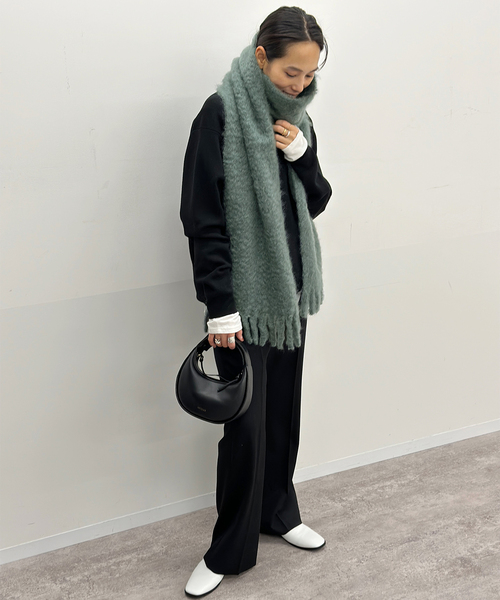 AP STUDIO（エーピーストゥディオ）の「【LOVAT＆GREEN/ロバットアンドグリーン】ストール（マフラー・レディース・カーキ・FREE）」の4枚目の写真